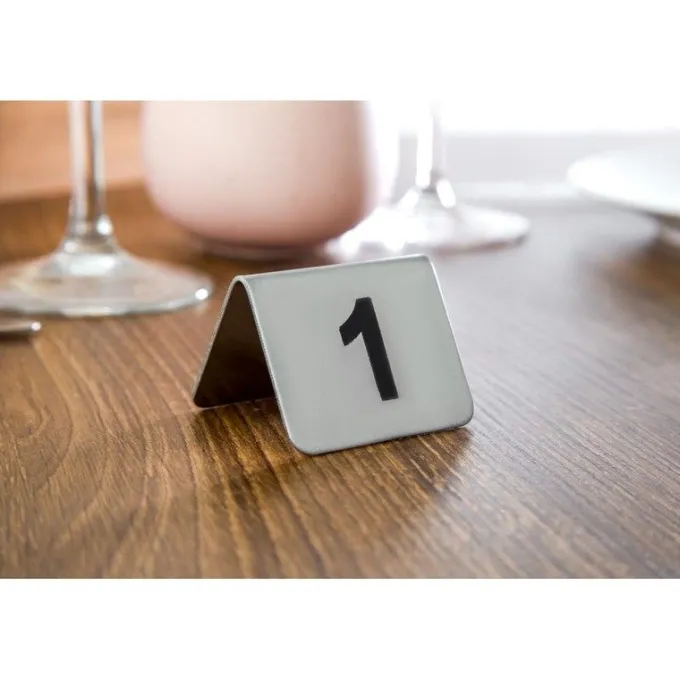 Lot de numéros de table en inox Olympia de 1 à 10