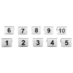 Lot de numéros de table en inox Olympia de 1 à 10