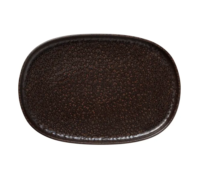 Lot de 4 plateaux en Grès Marron métallisé L 330 mm l 230 mm H 30 mm - Was Germany