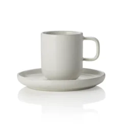 Lot de 6 tasses à espresso et soucoupes en grès 0,09 L Rocher clair H 65 mm - Was Germany