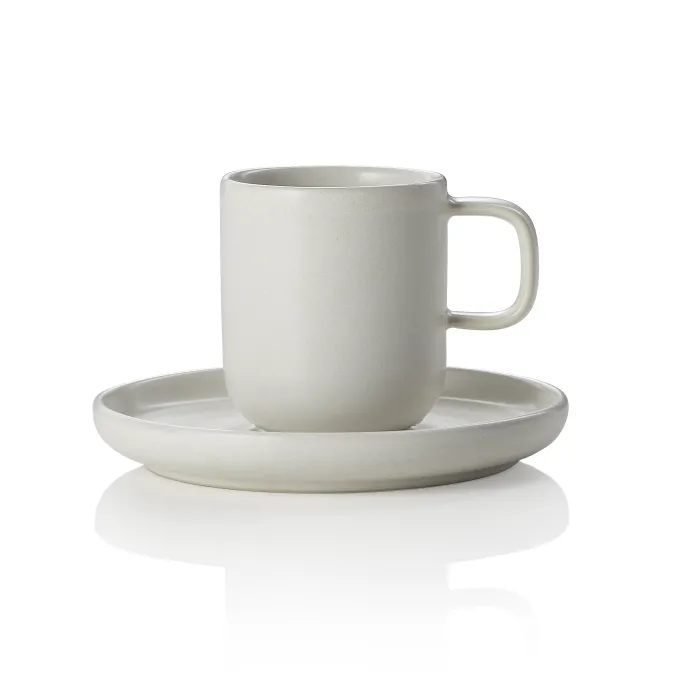 Lot de 6 tasses à espresso et soucoupes en grès 0,09 L Rocher clair H 65 mm - Was Germany