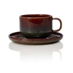 Lot de 6 tasses et soucoupes en Grès 0,275 L Amazonie H 60 mm - Was Germany