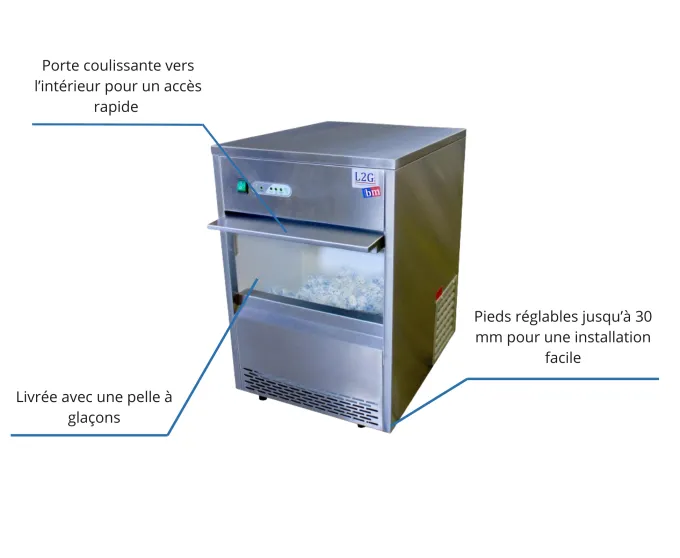 MACHINE A GLACONS CREUX, CAP. 80 KG/24H - L2G