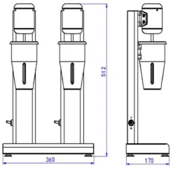 Machine à Milkshake Double - 2 x 1L - 2 Vitesses - Combisteel
