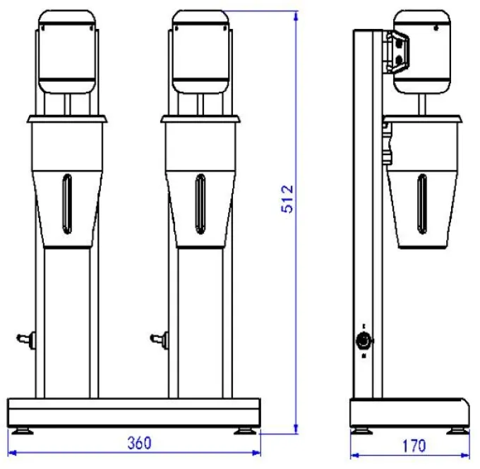 Machine à Milkshake Double - 2 x 1L - 2 Vitesses - Combisteel