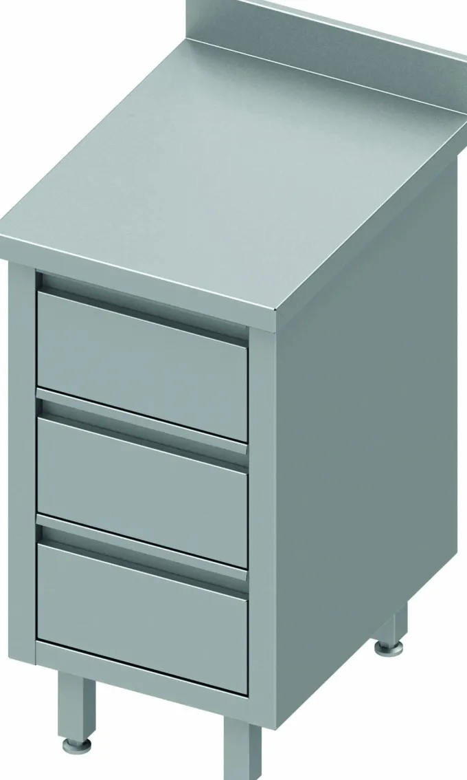 Meuble Bas Cuisine Inox Adossée - 3 Tiroirs - Gamme 700 - Stalgast