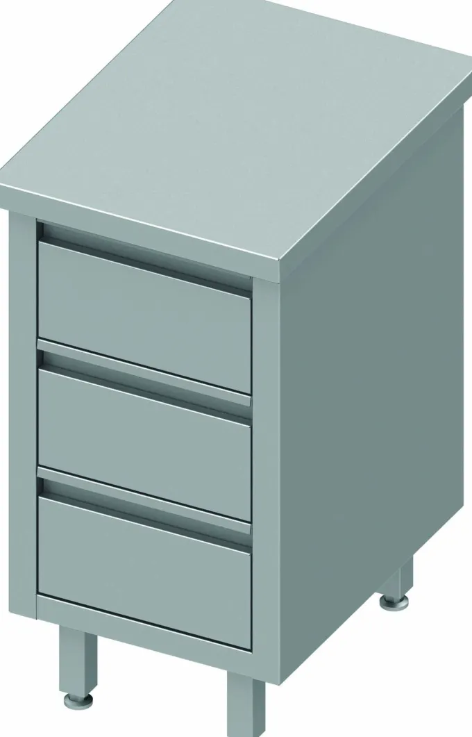Meuble Bas Cuisine Inox Avec 3 Tiroirs - Gamme 800 - Stalgast