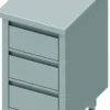 Meuble Bas Cuisine Inox Sans Dosseret - 3 Tiroirs - Gamme 700 - Stalgast