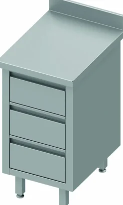 Meuble Bas Inox Adossé - 3 Tiroirs - Gamme 600 - Stalgast