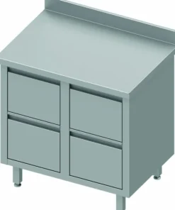 Meuble Bas Inox Adossé - 4 Tiroirs - Gamme 700 - Stalgast