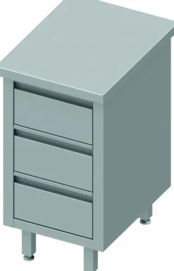 Meuble Bas Inox Professionnel - 3 Tiroirs - Gamme 600 - Stalgast