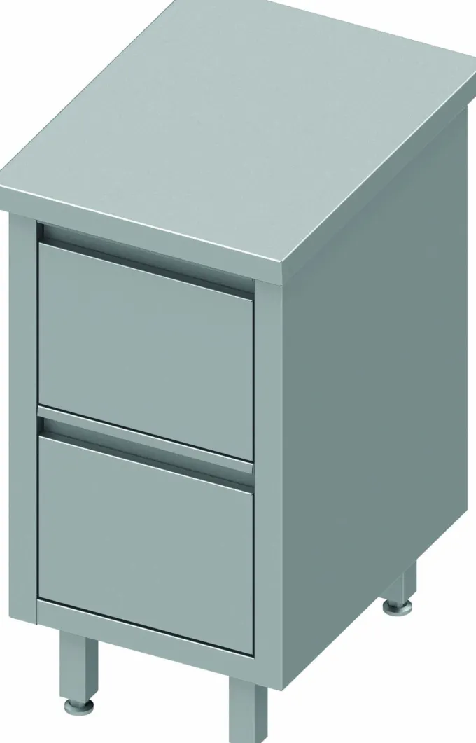 Meuble Bas Inox Professionnel 2 Tiroirs - Gamme 800 - Stalgast