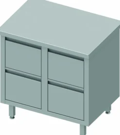 Meuble Bas Inox Professionnel - 4 Tiroirs - Gamme 800 - Stalgast