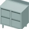 Meuble Bas Inox Professionnel Adossé - 4 Tiroirs - Gamme 800 - Stalgast