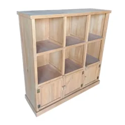 Meuble Présentoir Pin 6 Cases 3 Portes Madera Miel - Ligne CHR