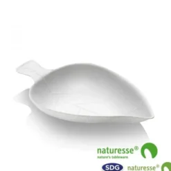 Mini Assiette Feuille Pulpe de Cellulose Finger Food 9,5x6 cm - SDG - Lot de 2400