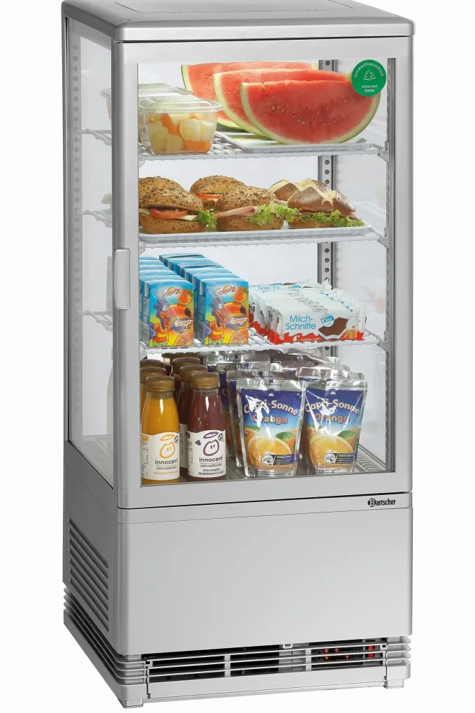 Mini Frigo Vitrine à Poser - 78 Litres Argent - Bartscher