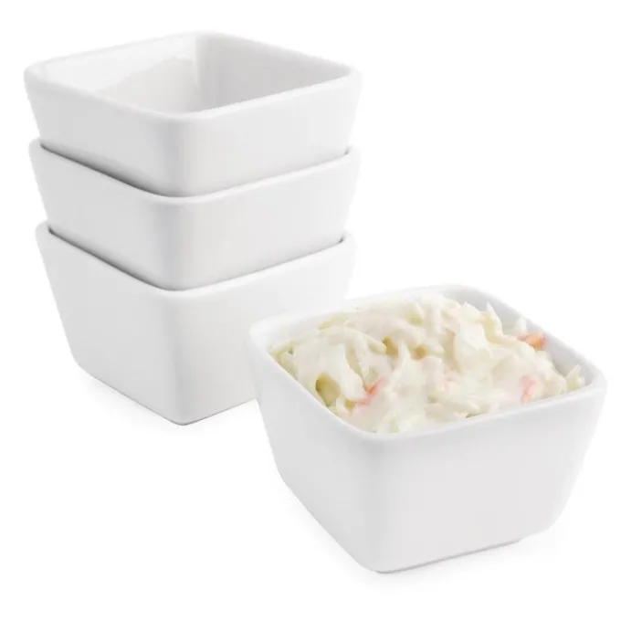 Minis Plats Carrés Hauts Blancs 75mm Lot de 12 Olympia