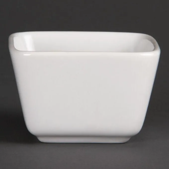 Minis Plats Carrés Hauts Blancs 75mm Lot de 12 Olympia