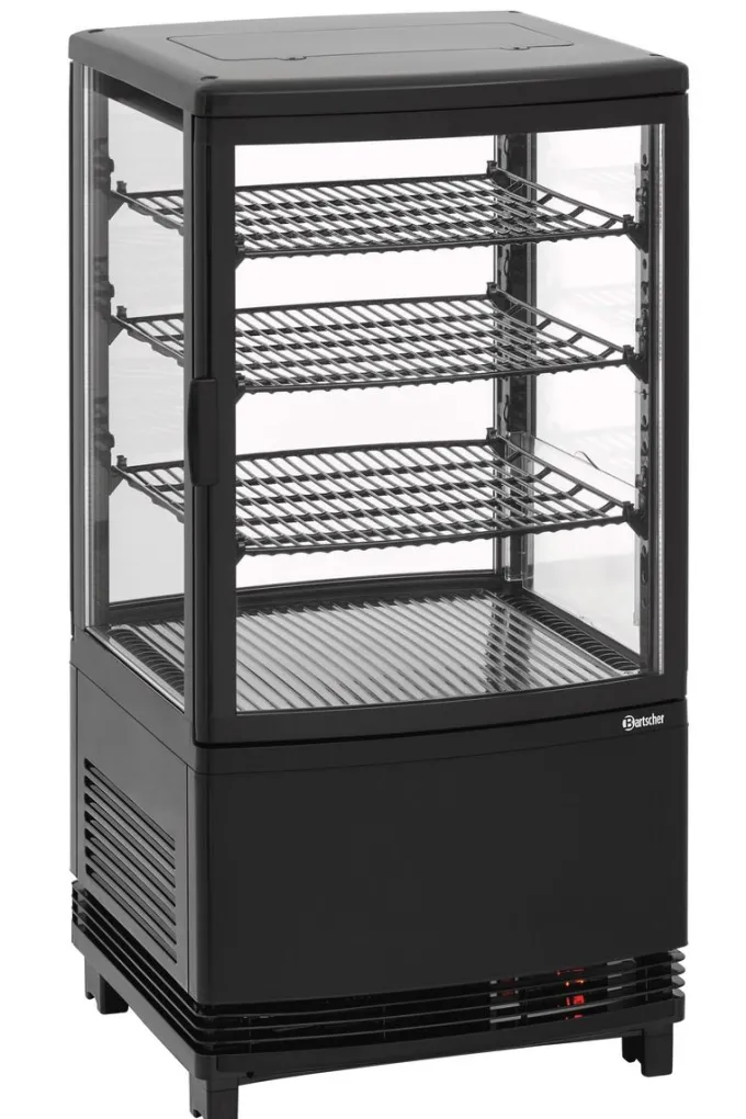 Mini-Vitrine Réfrigérée Noire - 64 L - 2 Portes - Bartscher