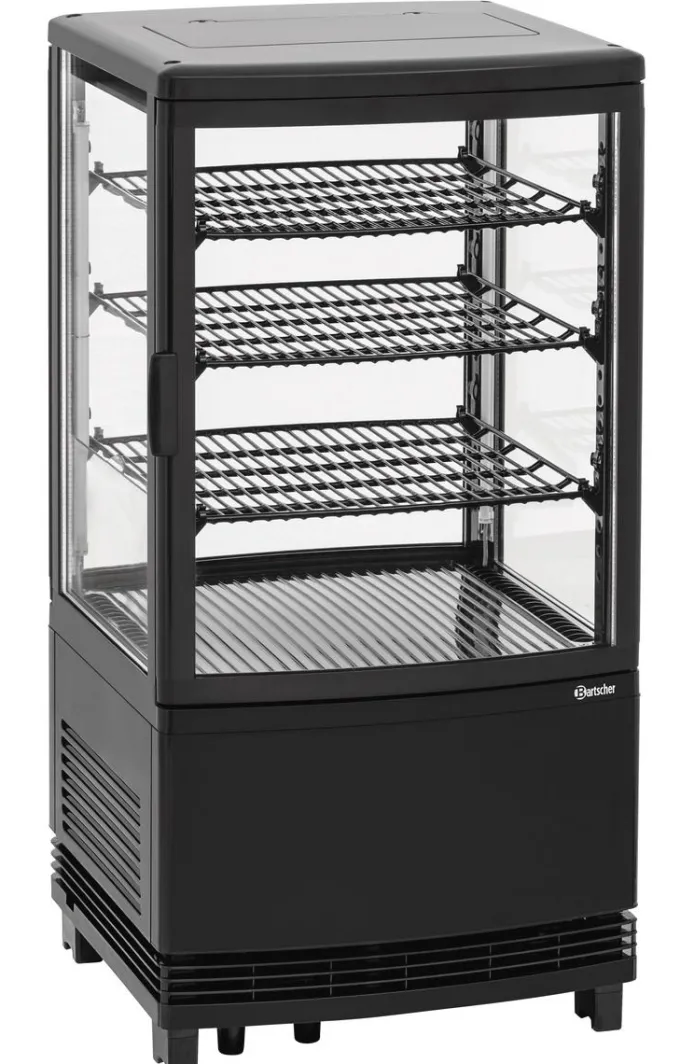 Mini-Vitrine Réfrigérée Noire - 64 L - 2 Portes - Bartscher
