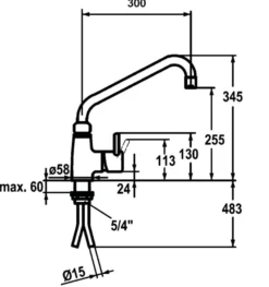 Mitigeur Avec Croisillons - 40L - 3601B - Bartscher