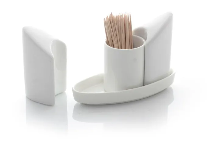 Ménagère porcelaine Poivre sel et cure-dents 125x54x(H)90 mm - Lot de 48 - Hendi