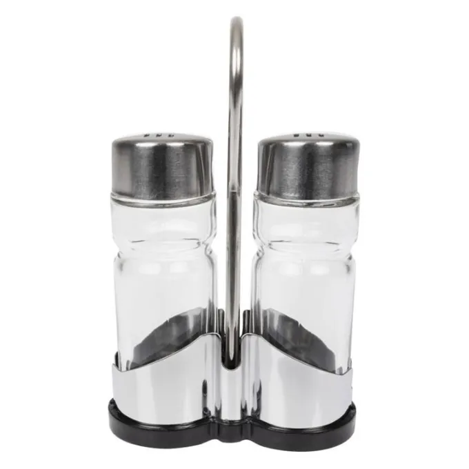 Ménagère Sel et Poivre en Verre et Inox - APS