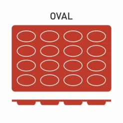 Moule Silicone 16 Ovales 53x33 mm - Pujadas