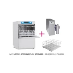 Pack Lave-Verres Professionnel 400x400 avec Osmoseur et Paniers de Lavage - Elettrobar
