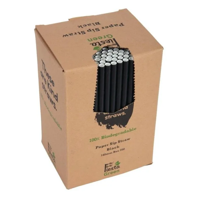 Paille Agitateur en Papier Noir - Lot de 250 - Fiesta Green