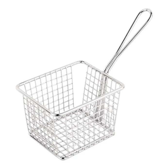 Panier carré de présentation en inox - Olympia 80 mm