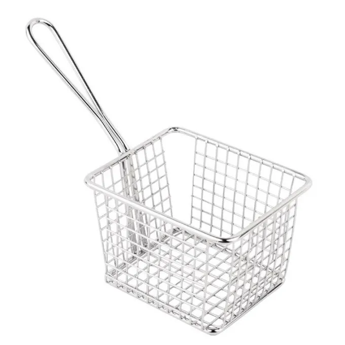 Panier carré de présentation en inox - Olympia 80 mm