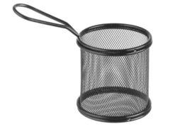 Paniers à frites miniatures noir mat 90x90x(H)90 mm - Hendi