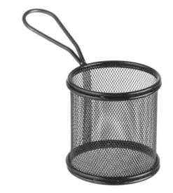 Paniers à frites miniatures noir mat 90x90x(H)90 mm - Hendi