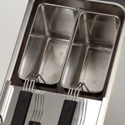 2 Paniers inox perforés - 140 x 296 mm pour cuiseurs à pâtes - Valentine