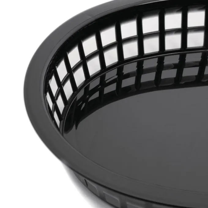 Panière Alimentaire Ovale Noire Polypropylène 275 mm - Lot de 6 - Olympia