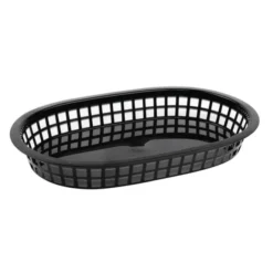Panière Alimentaire Ovale Noire Polypropylène 275 mm - Lot de 6 - Olympia