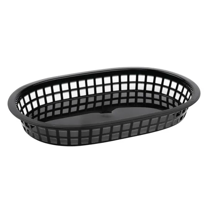 Panière Alimentaire Ovale Noire Polypropylène 275 mm - Lot de 6 - Olympia