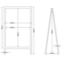 Panneau de trottoir noir ardoise mélamine Olympia - 1200 x 700