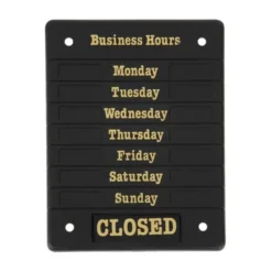 Panneau horaires d'ouverture - 207 x 162 x 7 mm
