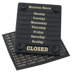 Panneau horaires d'ouverture - 207 x 162 x 7 mm