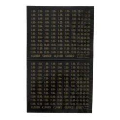 Panneau horaires d'ouverture - 207 x 162 x 7 mm