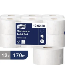 Papier Toilette 2 Plis Mini Jumbo 170m Lot de 12 Tork