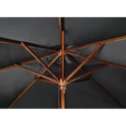 Parasol de Terrasse de 2,5 m à Poulie Professionnel Noir - Bolero