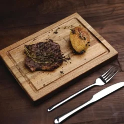 Petit planche à steak en bois d'acacia 260 x 188 x 25 mm - Olympia