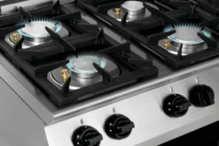 Piano de cuisson 6 brûleurs 28,5 kW - L1200xP700xH910-955 - soubassement ouvert - Bartscher