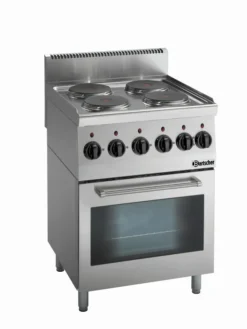 Piano de cuisson électrique 4 plaques rondes 10,2 kW - four électrique 2,2 kW - Bartscher