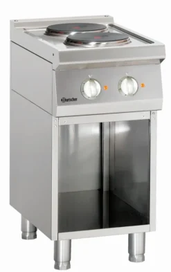 Piano de Cuisson électrique 2 plaques 5.2 kw - LxPxH 400x700x900 - soubassement ouvert - Bartscher
