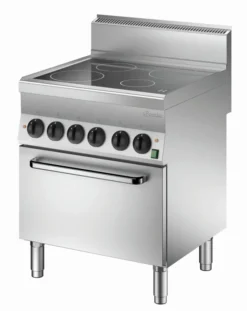 Piano de cuisson vitrocéramique 4 zones radiantes 12,2 kW - four électrique GN 1/1 4,2 kW - Bartscher